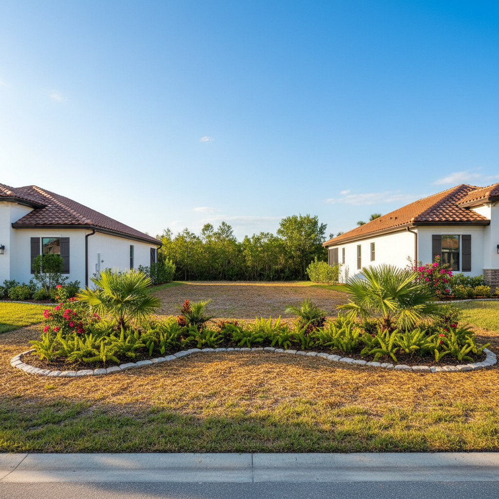 Florida residential infill neighborhood with mature trees